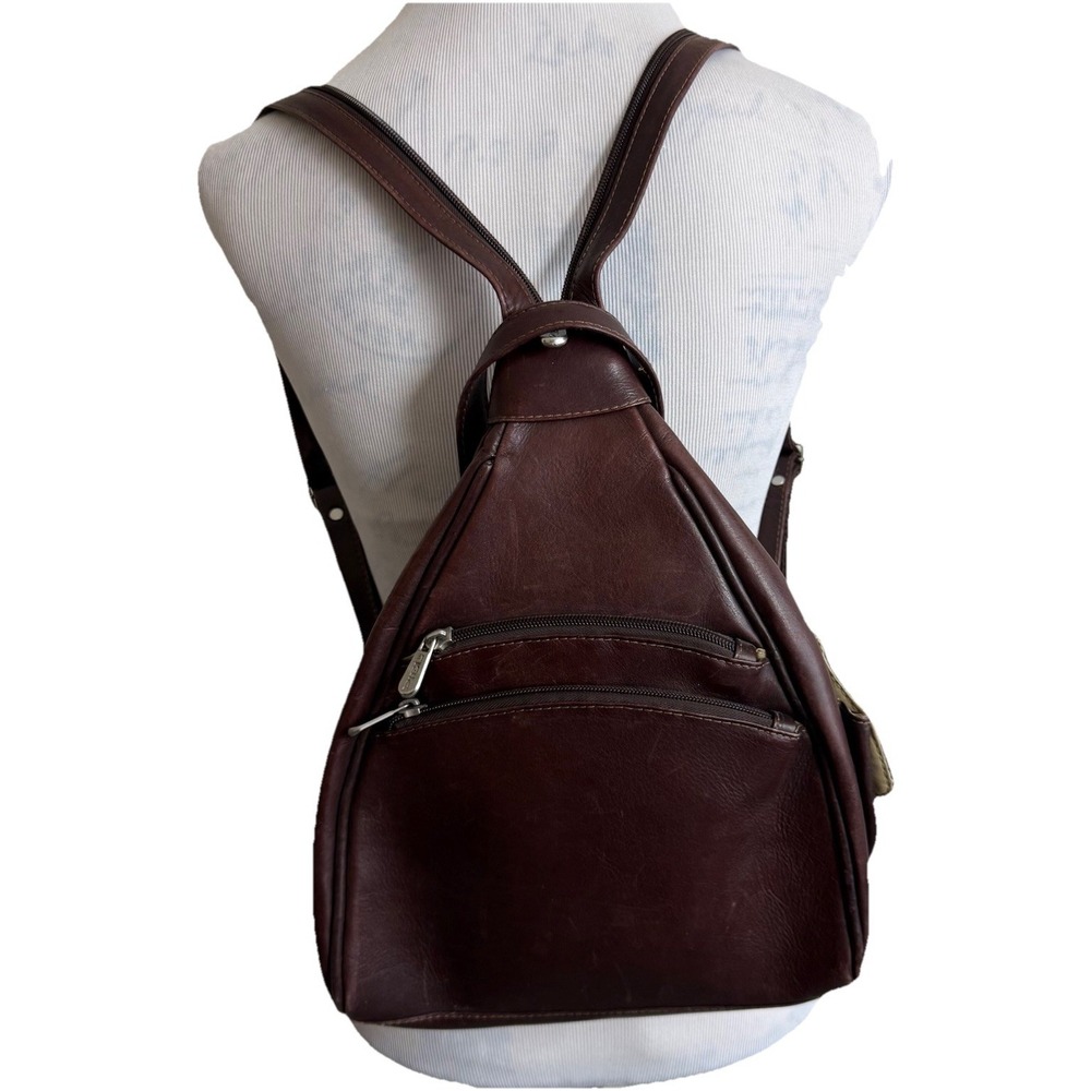 Piel Vintage Backpack Brown Leather Convertible Shoulder Bag Made In Colombia - Picture 2 of 15